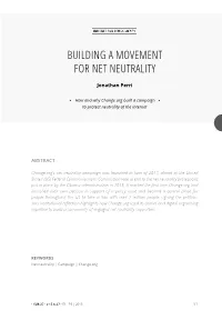 Building a Movement for Net Neutrality