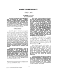 Covert Channel Capacity