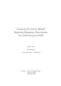 Crossmedia File System Metafs Exploiting Performance Characteristics from Flash Storage and HDD