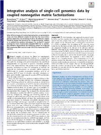 Integrative Analysis of Single-Cell Genomics Data by Coupled Nonnegative Matrix Factorizations