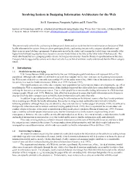 Involving Seniors in Designing Information Architecture for the Web