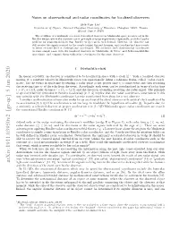 Notes on Observational and Radar Coordinates for Localized Observers