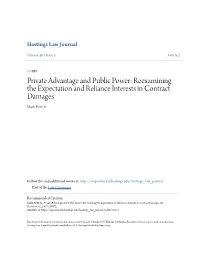 Reexamining the Expectation and Reliance Interests in Contract Damages Mark Pettit Jr
