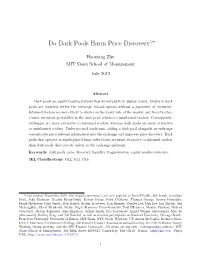 Do Dark Pools Harm Price Discovery?∗