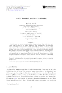 Gauss' Linking Number Revisited