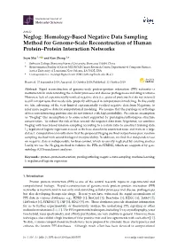 Homology-Based Negative Data Sampling Method for Genome-Scale Reconstruction of Human Protein–Protein Interaction Networks
