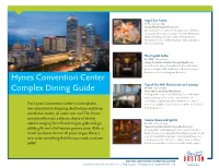Hynes Convention Center Complex Dining Guide