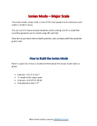 Ionian Mode – Major Scale