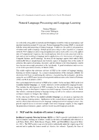 Natural Language Processing and Language Learning