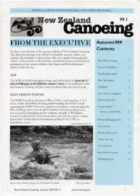 NZ Canoeing Bulletin – 1999