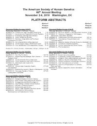 Platform Abstracts