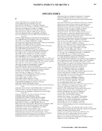 Species Index