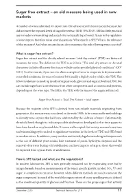 Sugar Free Extract – an Old Measure Being Used in New Markets