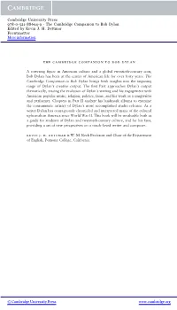 The Cambridge Companion to Bob Dylan Edited by Kevin J