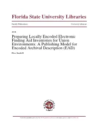 A Publishing Model for Encoded Archival Description (EAD) Plato Smith II