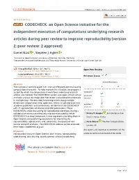 CODECHECK: an Open Science Initiative For