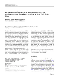 Establishment of the Invasive Perennial Vincetoxicum Rossicum Across a Disturbance Gradient in New York State, USA