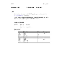 Lecture 14 07/02/03