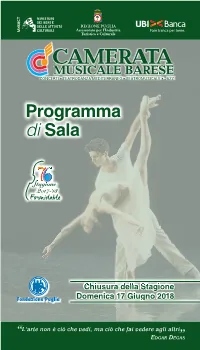 Programma Di Sala 17 Giugno