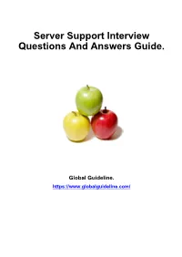 Server Support Interview Questions and Answers Guide