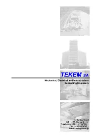 TEKEM SA Mechanical, Electrical and Infrastructure Consulting Engineers