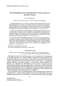 The Development and Understanding of the Concept of Quotient Group