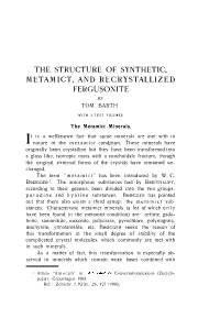The Structure of Synthetic, Metamict, and Recrystallized Fergusonite
