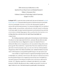 50Th Anniversary Reflections on the Stanford Prison Experiment and Related Research Philip G