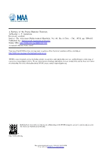 A History of the Prime Number Theorem Author(S): L