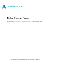 Bedau, Hugo A.; Papers Apap199