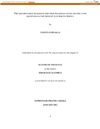 By TSHEPO LEPHAKGA Submitted in Accordance with The