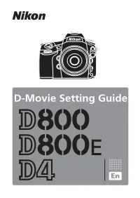 D-Movie Setting Guide Entire Pages