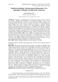 Egalitarian Dialogue and Instrumental Dimension. Two Principles of Dialogic Learning in the Classroom