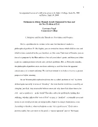 Eichmann in Athens: Hannah Arendt and the New Problem of Evil