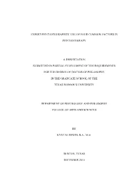 Expert Psychotherapists' Use of Four Common Factors In