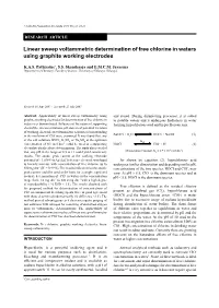 Linear Sweep Voltammetric Determination of Free Chlorine in Waters Using Graphite Working Electrodes
