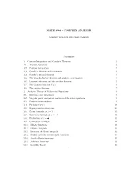 Math 3964 - Complex Analysis