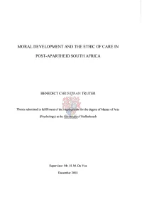 Moral Development and the Ethic of Care in Post