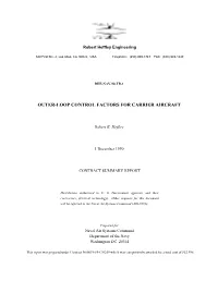 Outer-Loop Control Factors for Carrier Aircraft