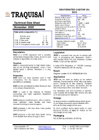 Technical Data Sheet of Dehydrated Castor