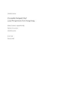 A Liveable Compact City? Local Perspectives from Hong Kong