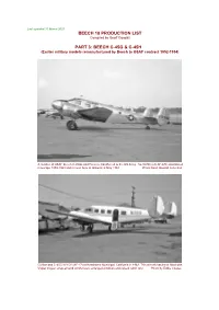 Beech 18 Production List Part 3