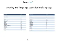 Country and Language Codes for Hreflang Tags Country and Language Codes for Hreflang Tags