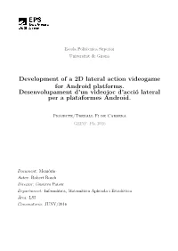 Development of a 2D Lateral Action Videogame for Android Platforms