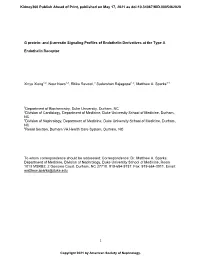 G Protein- and Β-Arrestin Signaling Profiles of Endothelin Derivatives at the Type A