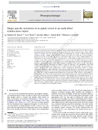 Shape-Specific Activation of Occipital Cortex in an Early Blind