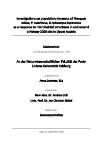 Aphantopus Hyperantus As a Response to Microhabitat Structures in and Around a Natura-2000 Site in Upper Austria