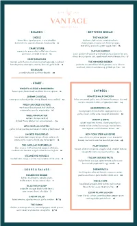 • Boards • • Start • • Soups & Salads • • Between Bread