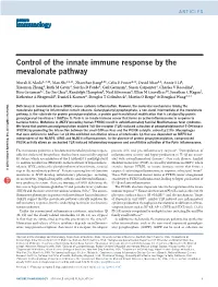 Control of the Innate Immune Response by the Mevalonate Pathway