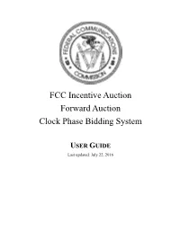 Forward Auction Bidding System User Guide Disclaimer